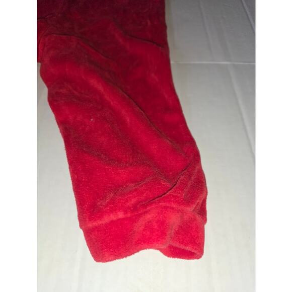 Vintage Carter's Red Velour Christmas Bear Pajamas Satin Collar 18 months - Picture 5 of 7